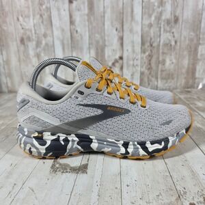 Brooks Ghost 15 Womens Running Shoes Grey Orange Camo Size 8 Medium B